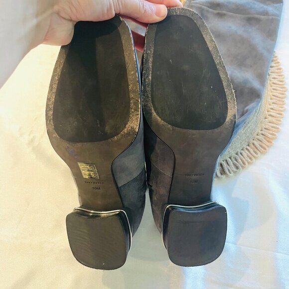 Tory Burch Over the Knee Suede Grey Flat Boots Size 10 - Picture 7 of 12